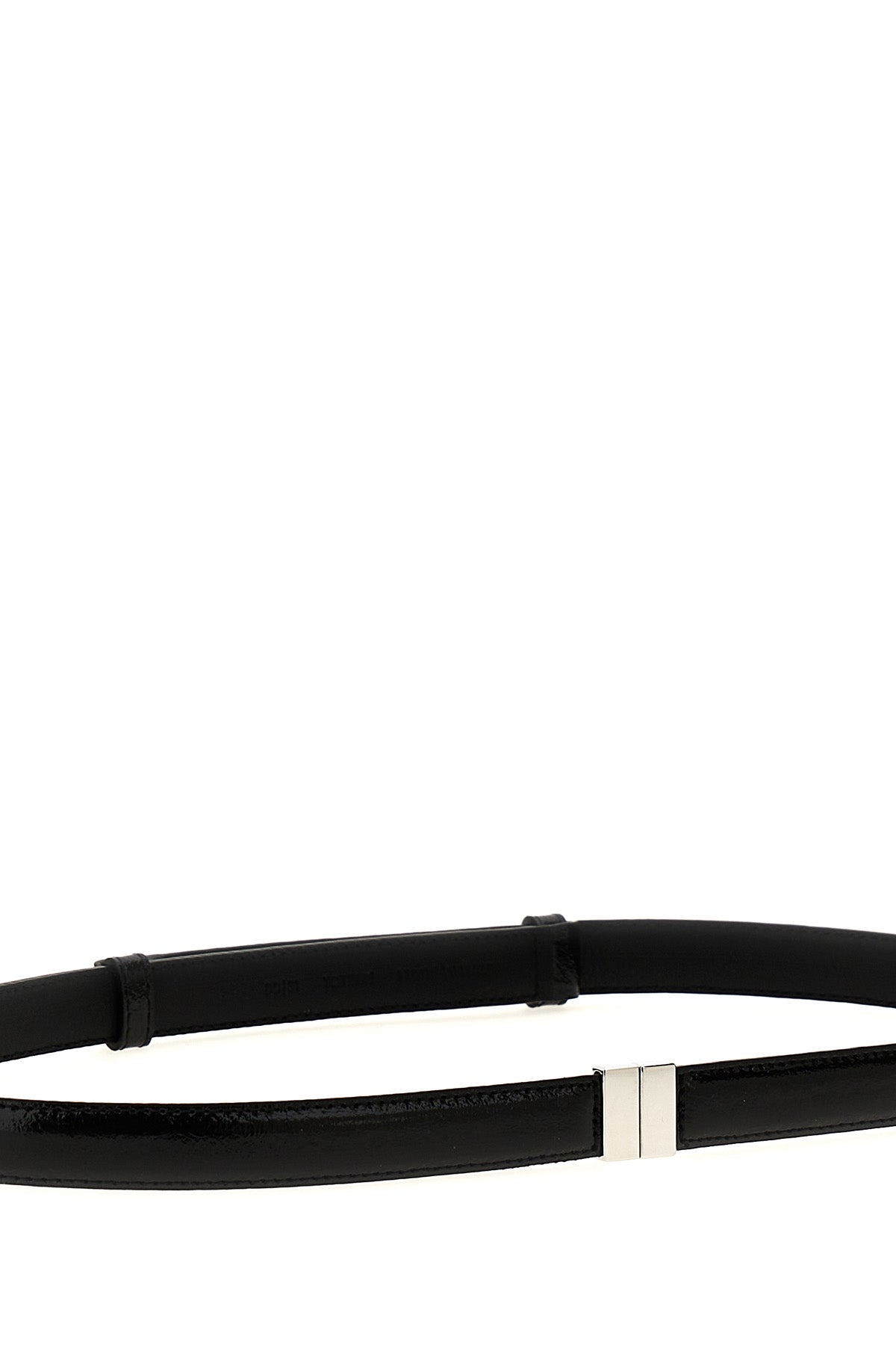 shiny patent leather belt