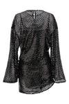 semi-transparent mesh mini dress