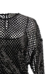 semi-transparent mesh mini dress