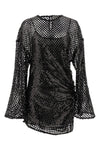 semi-transparent mesh mini dress