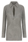 ribbed stretch cotton mini dress