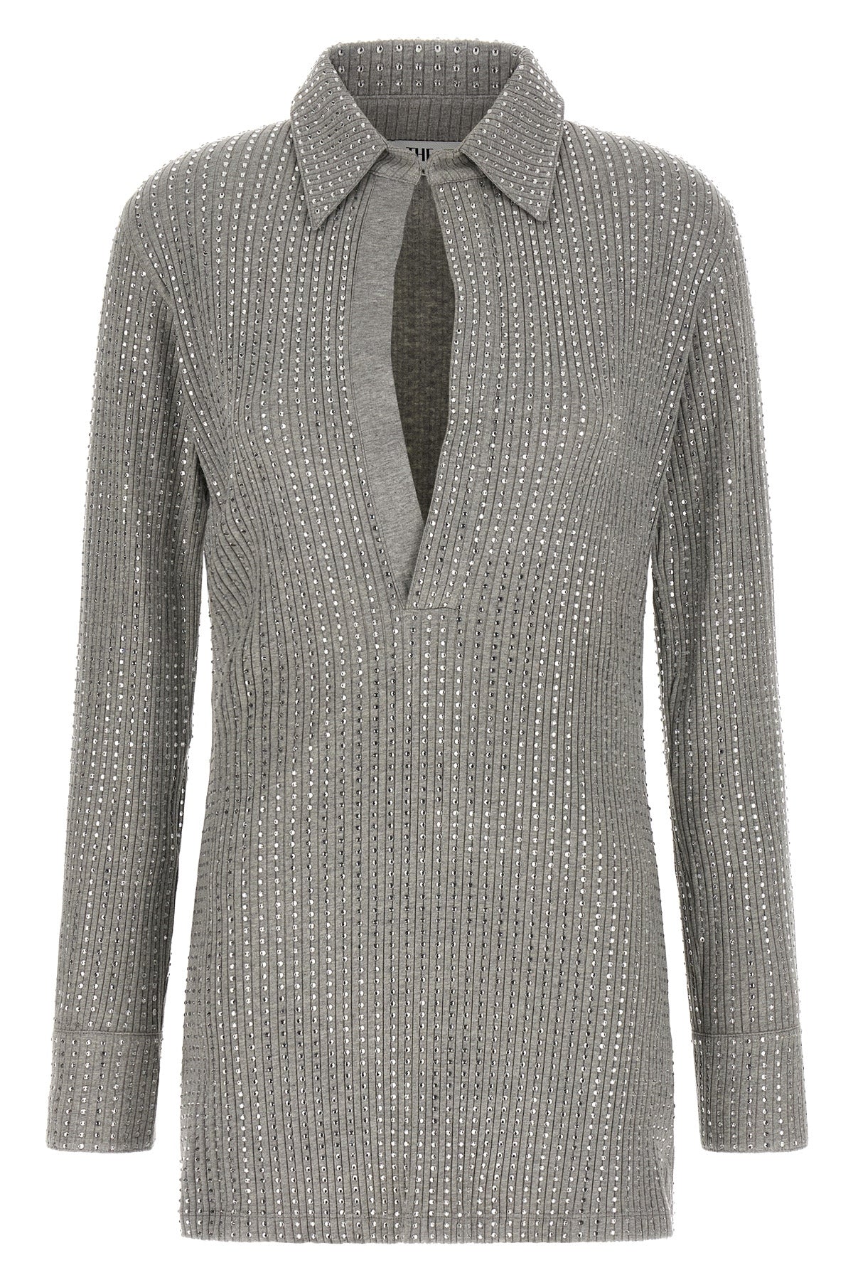 ribbed stretch cotton mini dress
