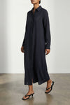 long parachute dress in light and delicately ruffled silk blend