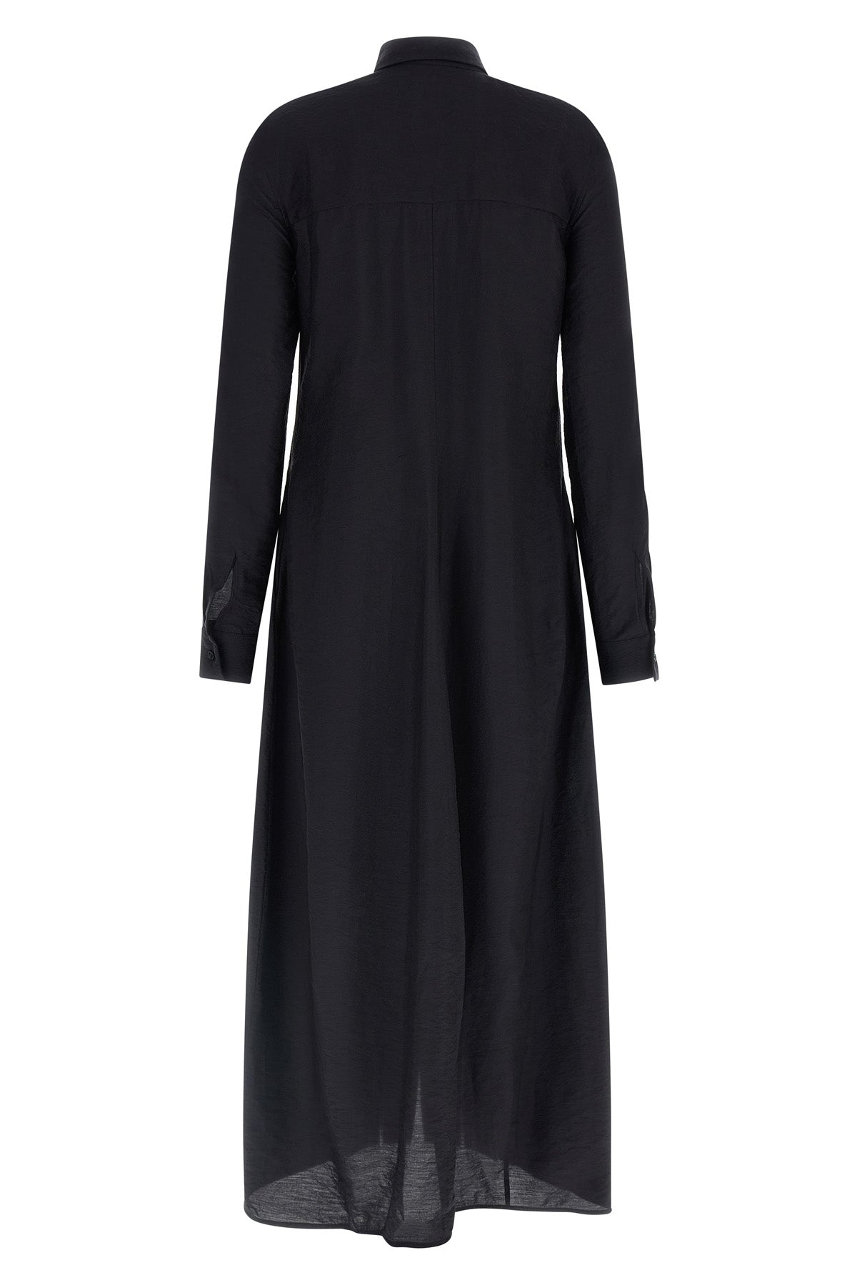 long parachute dress in light and delicately ruffled silk blend