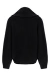 shawl-lapel heavy ribbed wool cardigan knitted