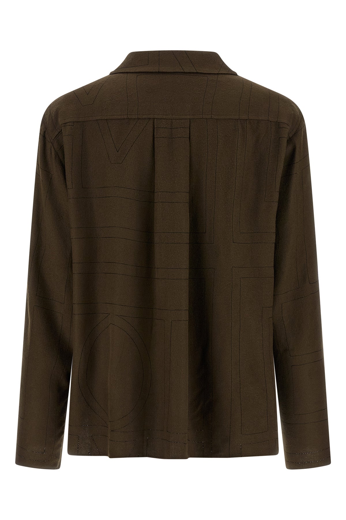 toteme embroidered modal flannel shirt