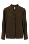 toteme embroidered modal flannel shirt