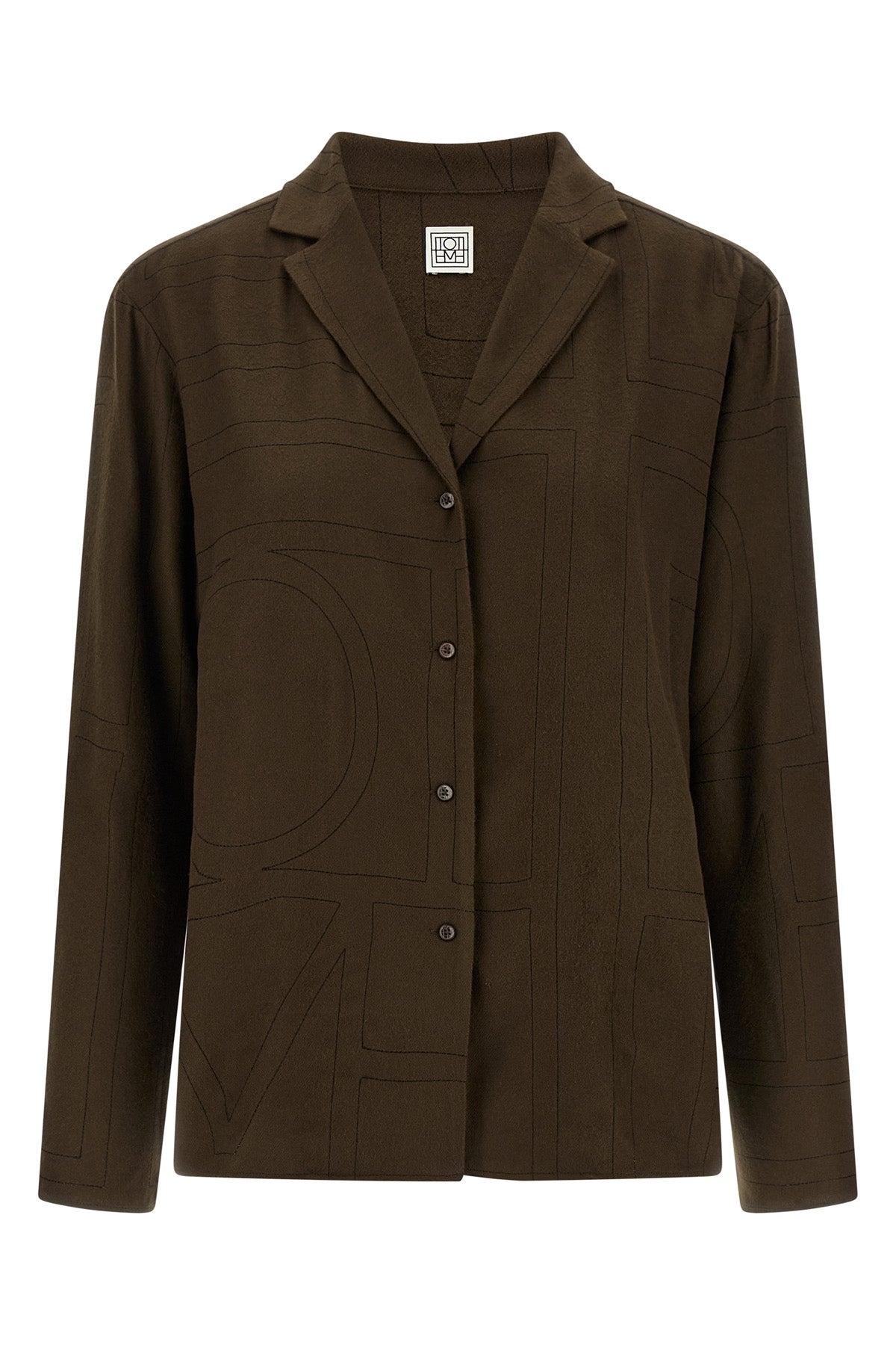 toteme embroidered modal flannel shirt