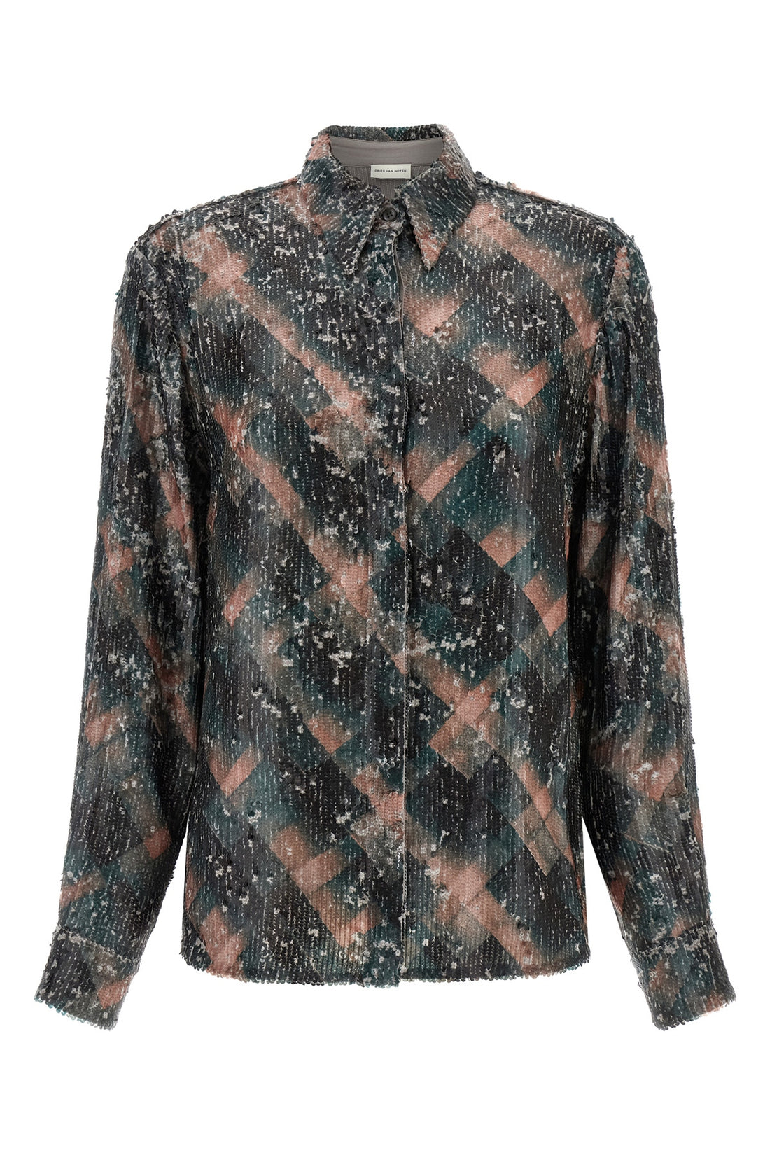DRIES VAN NOTEN 38 chowy emb viscose shirt