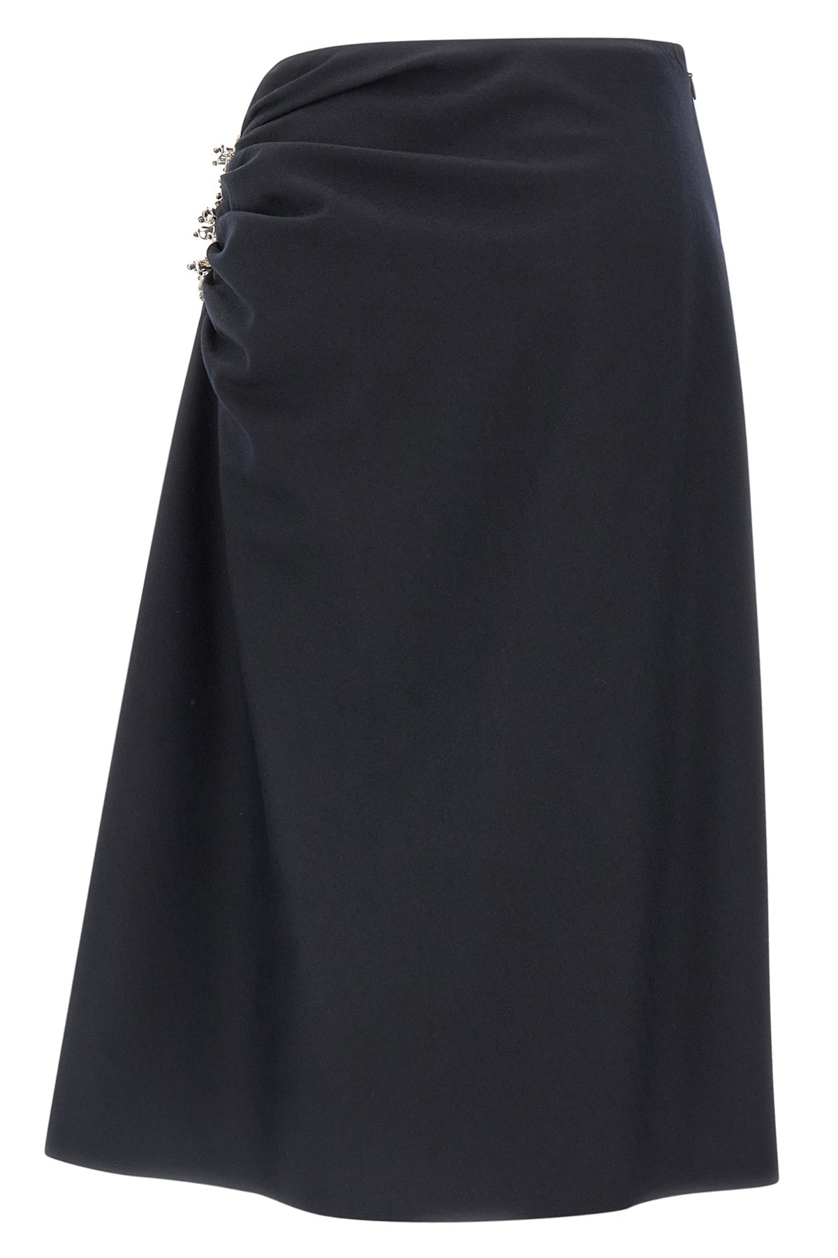 sovora midi skirt in herringbone wool