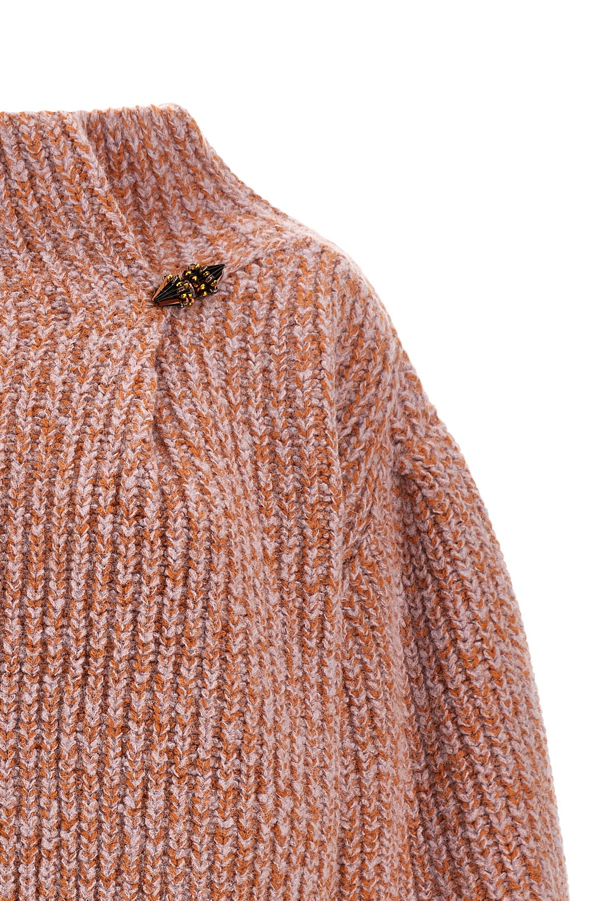 teubina two-tone knitted wool and alpaca sweater