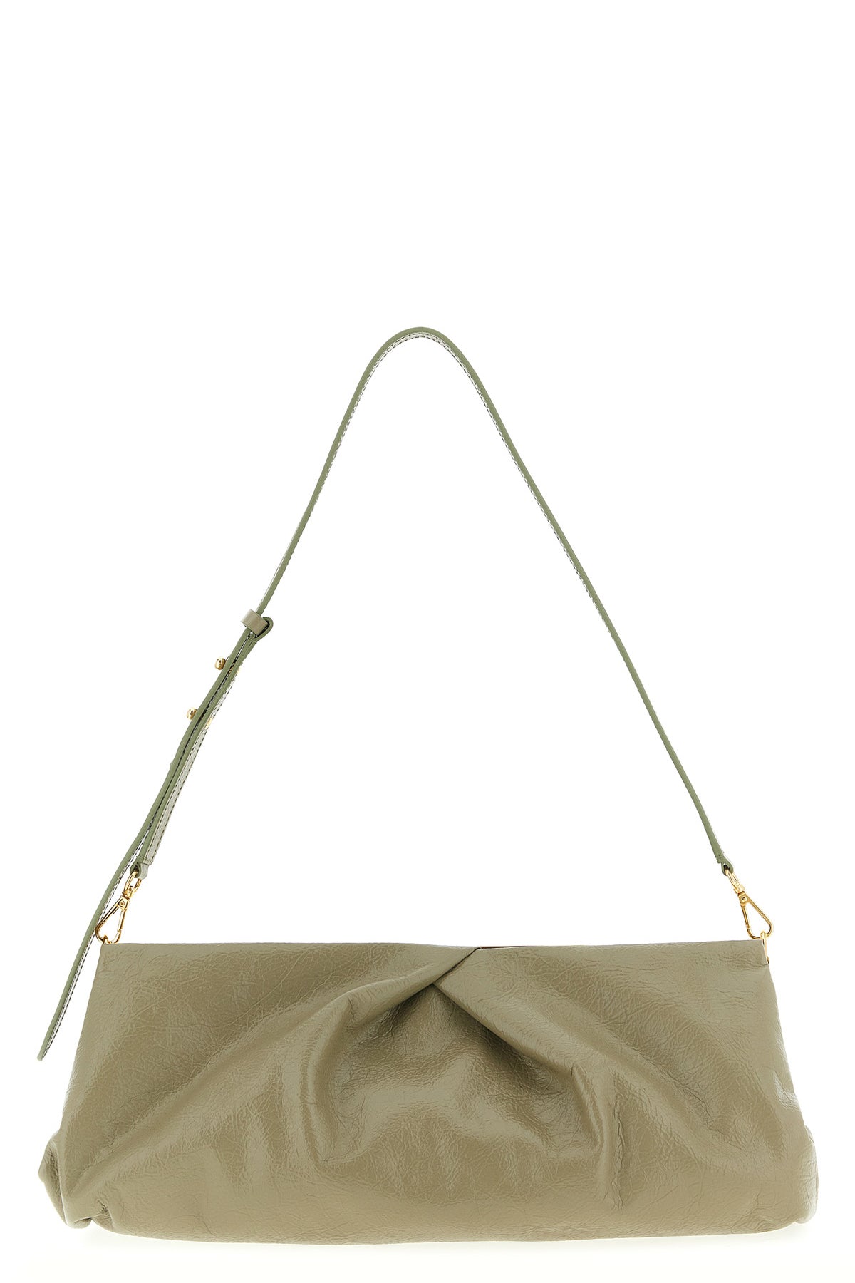large crisp craquelé leather clutch