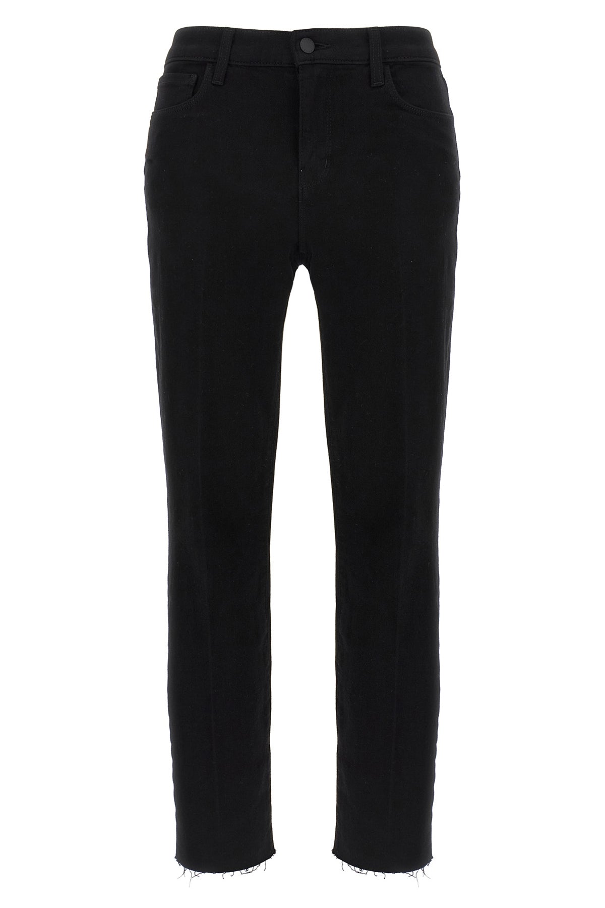 sada high waist crop jeans in garment-dyed cotton denim
