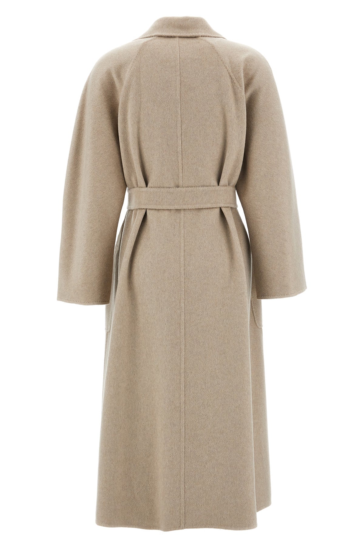 long ludmilla - icon coat coat in double drap of hand-stitched sable cashmere