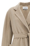 long ludmilla - icon coat coat in double drap of hand-stitched sable cashmere