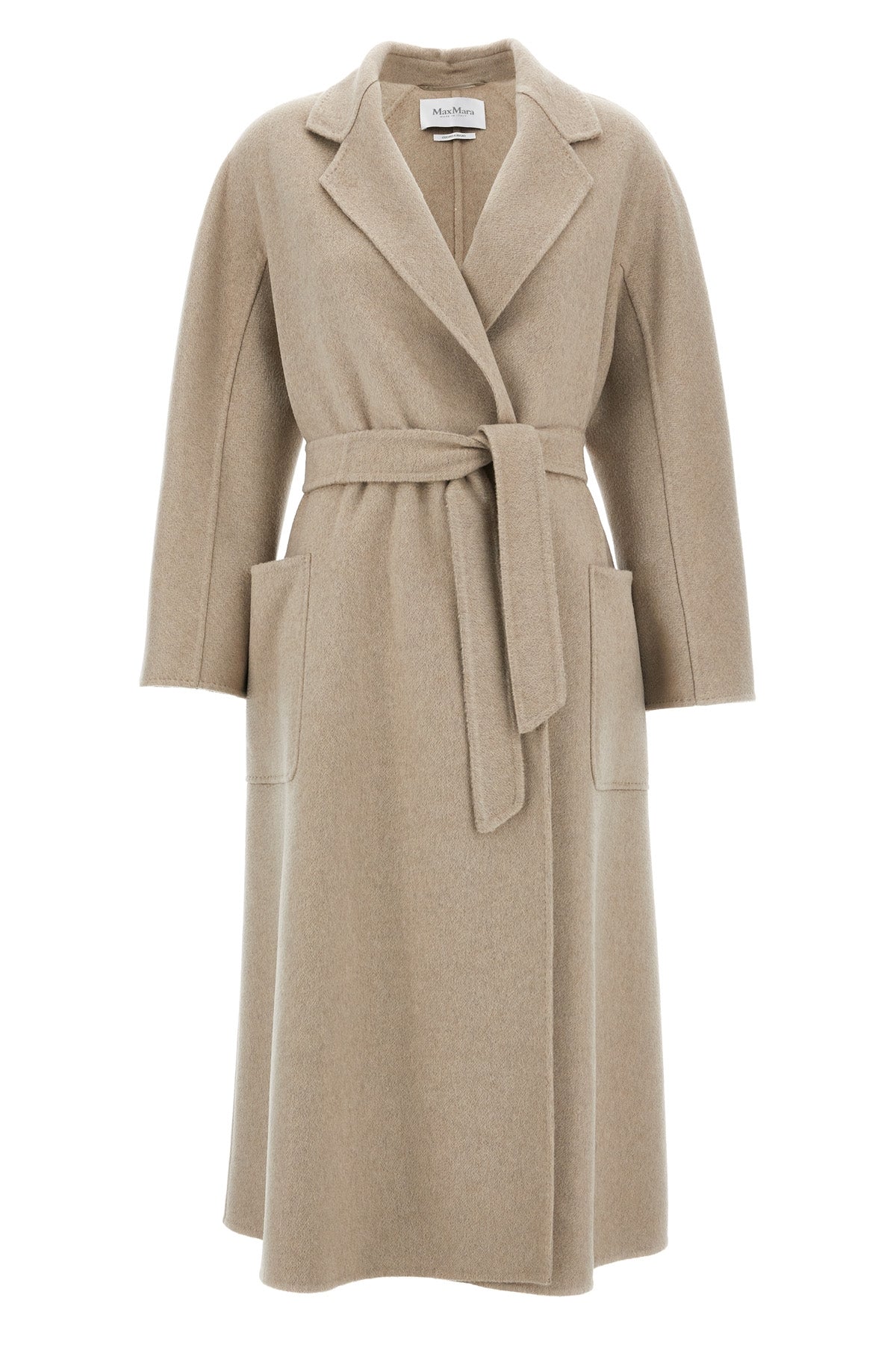 long ludmilla - icon coat coat in double drap of hand-stitched sable cashmere