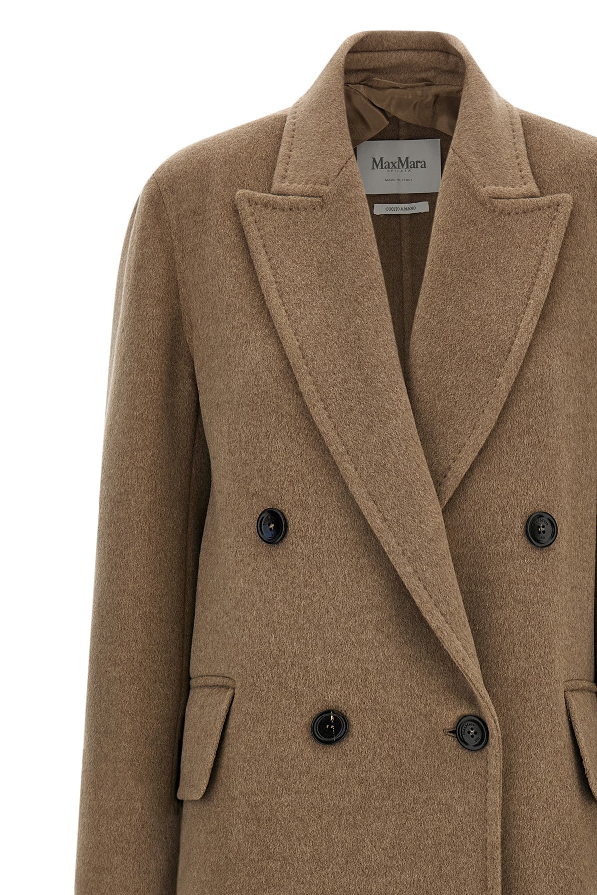 armonia1234 long coat in pure cashmere double drap