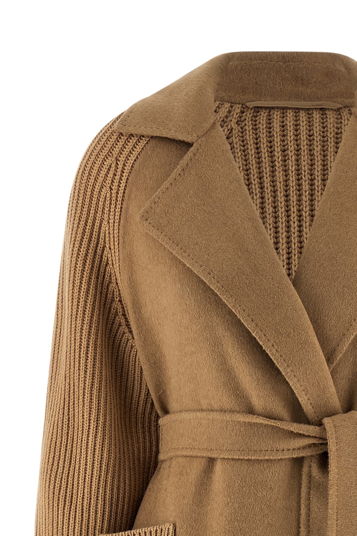 long berard1234 coat in english ribbed wool and cashmere yarn