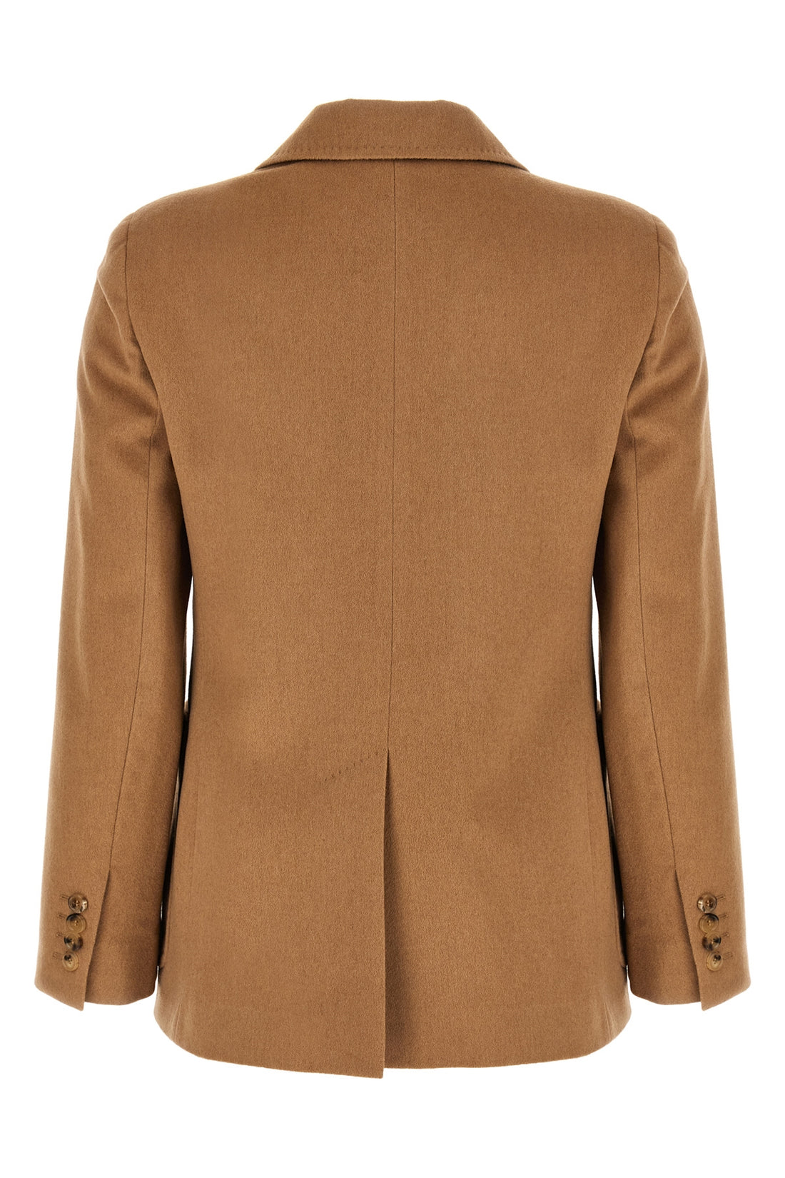 MAX MARA 44 belluno single-breasted blazer in light sable baby camel drap finished