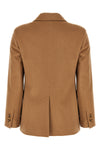 belluno single-breasted blazer in light sable baby camel drap finished