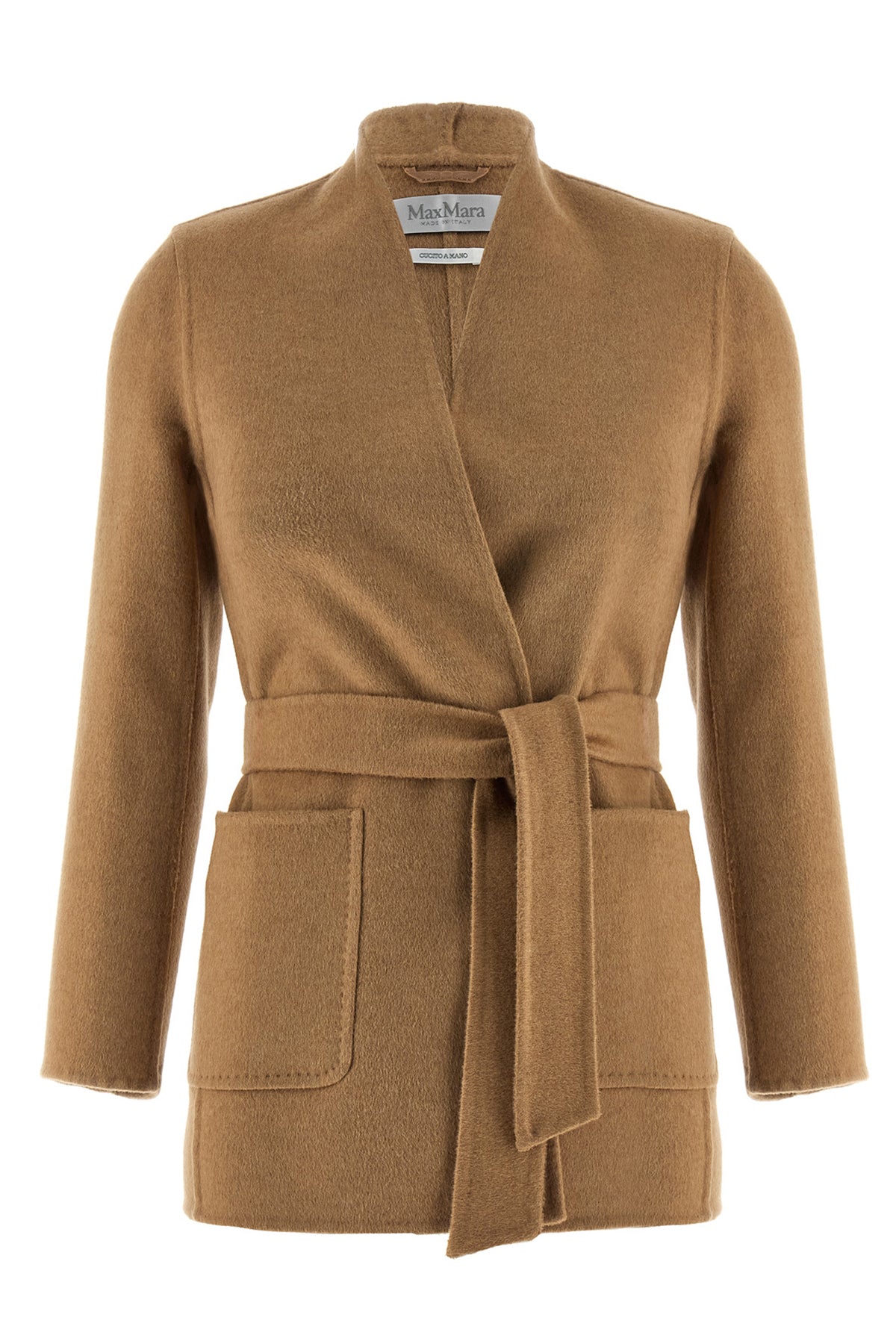 harold blazer in pure camel double drap finished