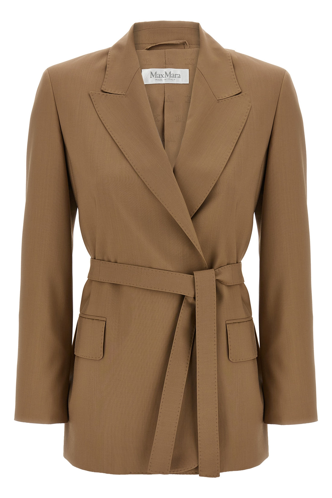 MAX MARA 38 talento blazer in light pure wool canvas finished