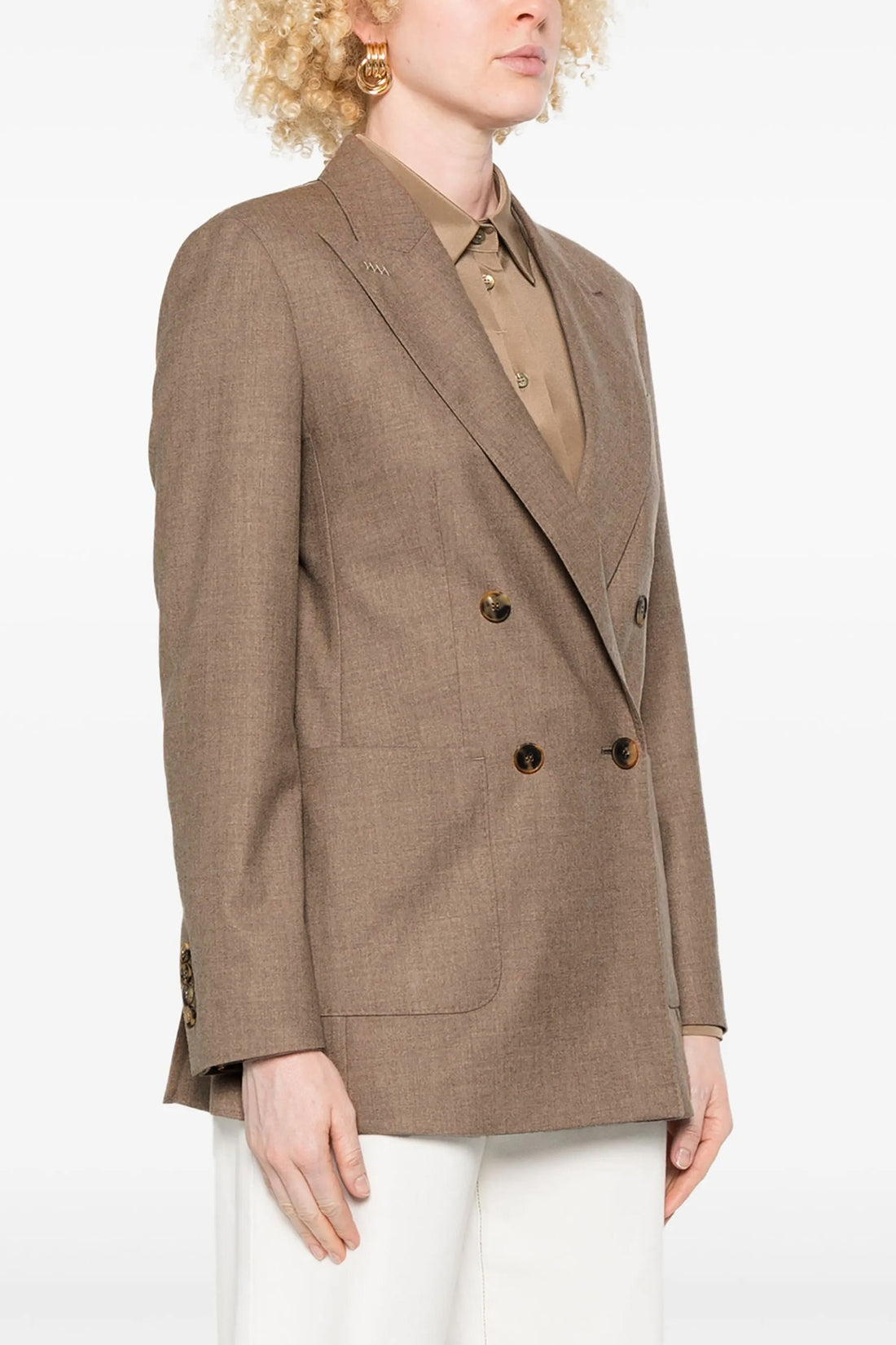 MAX MARA 42 harald double-breasted blazer in stretch cashmere foule