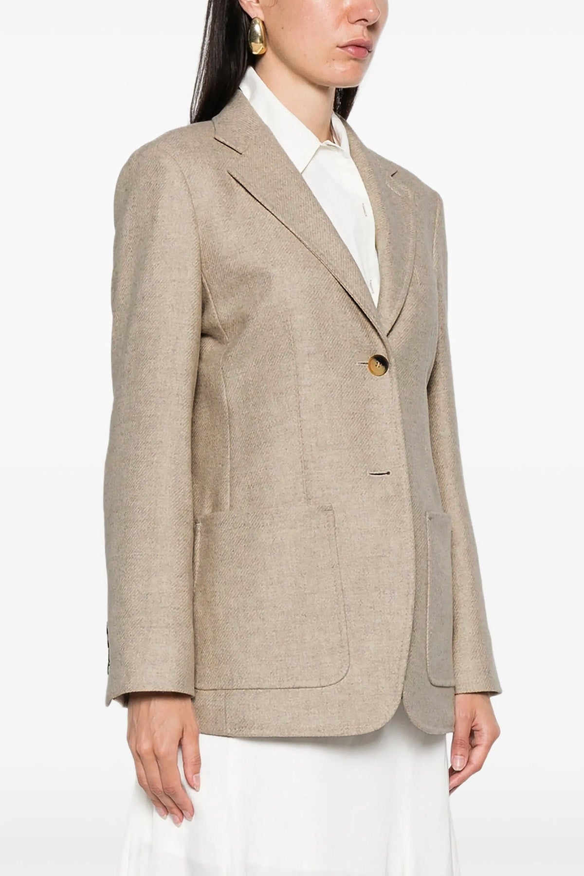 caraffa single-breasted blazer in alpaca