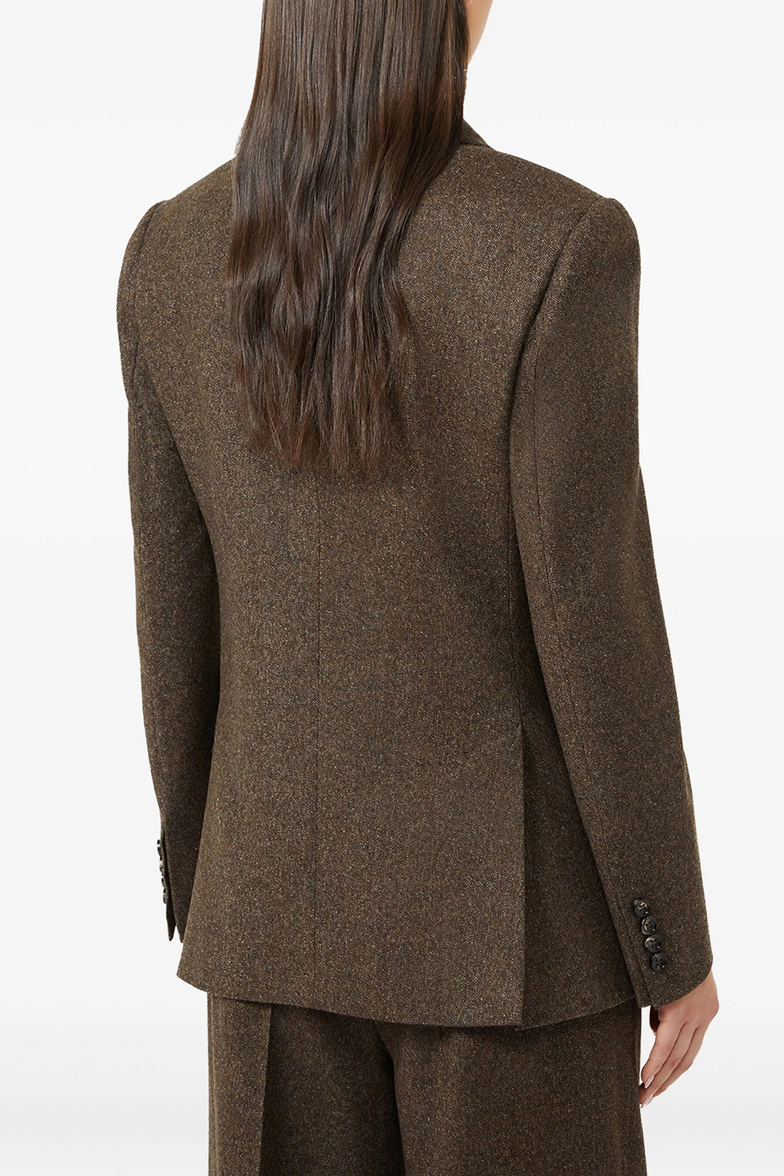 MAX MARA 38 bermuda1234 single-breasted blazer in pure wool tweed