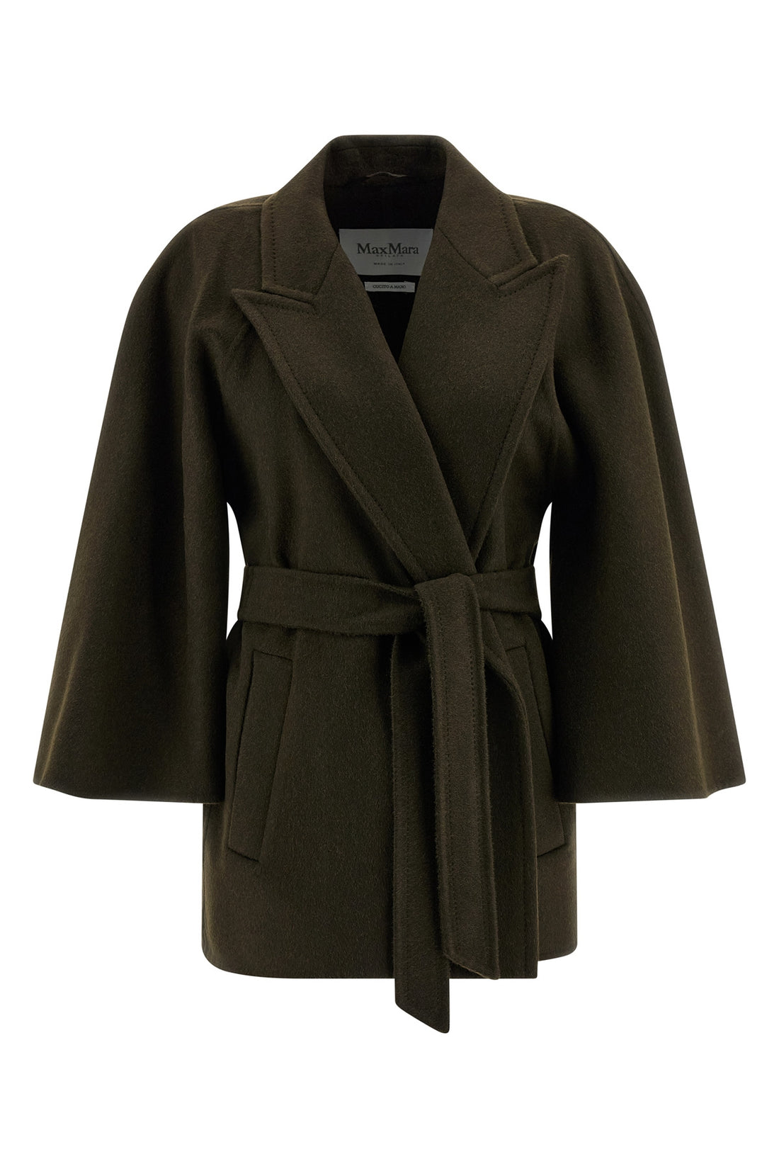MAX MARA 38 verna coat in double drap of hand-stitched baby camel finished