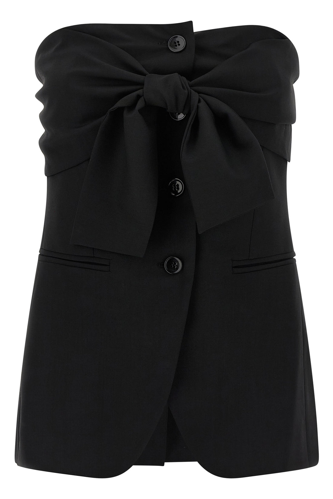 MAX MARA 38 veruska sleeve top in light pure wool canvas