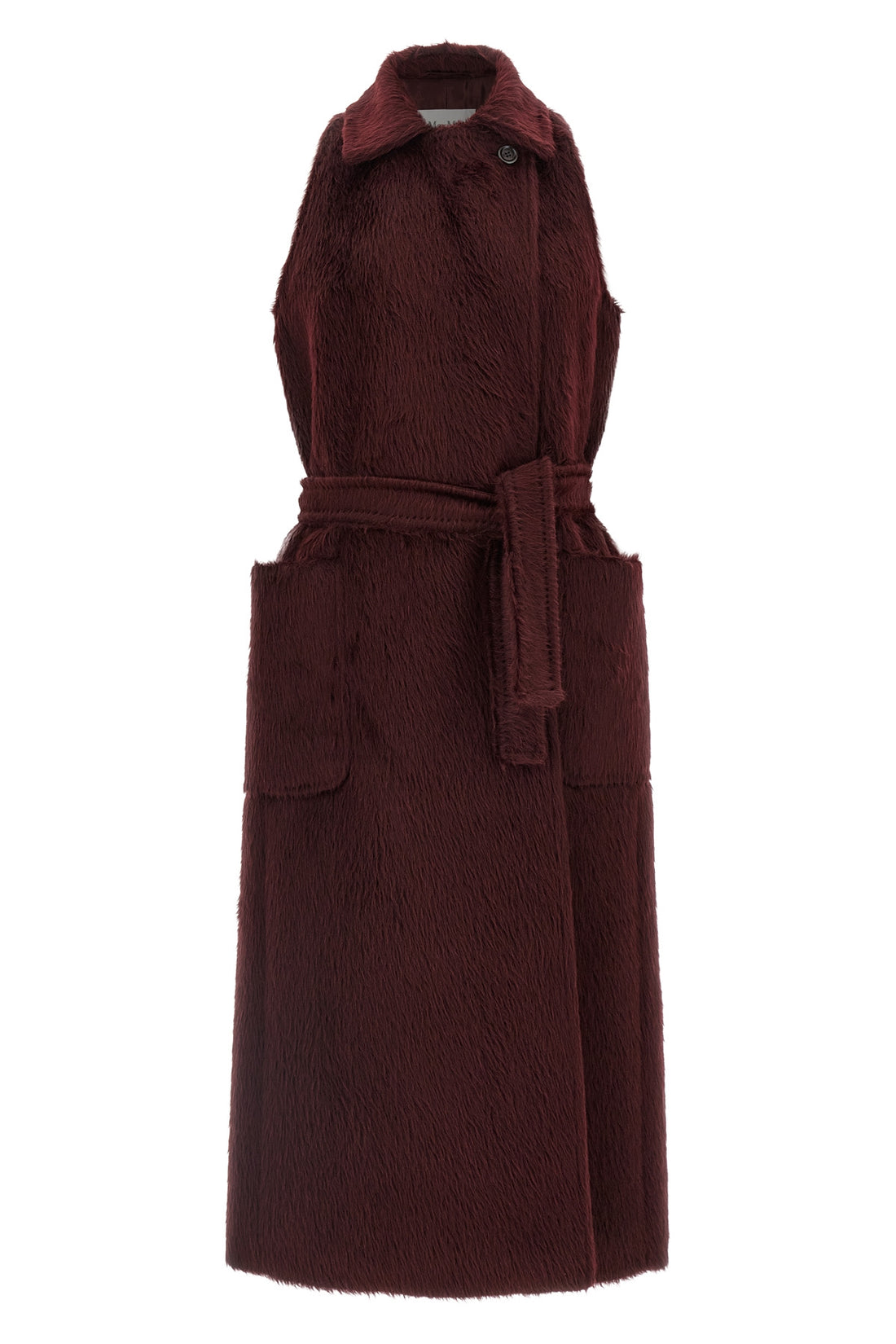 MAX MARA 38 abbozzi1234 long coat in long-haired alpaca and wool fabric