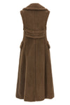 long boario1234 coat in alpaca and wool teddy fabric on a silk base