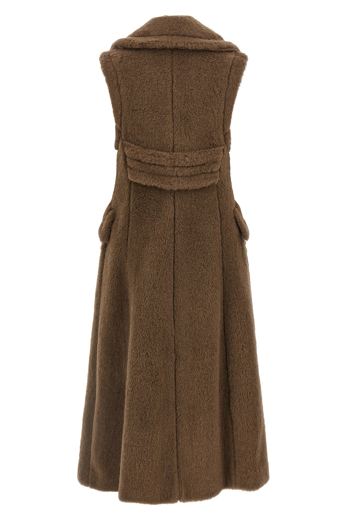 long boario1234 coat in alpaca and wool teddy fabric on a silk base