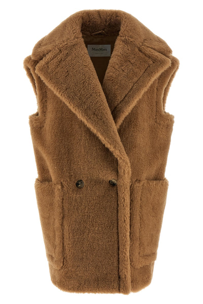 breda1234 vest in camel teddy fabric on a silk base