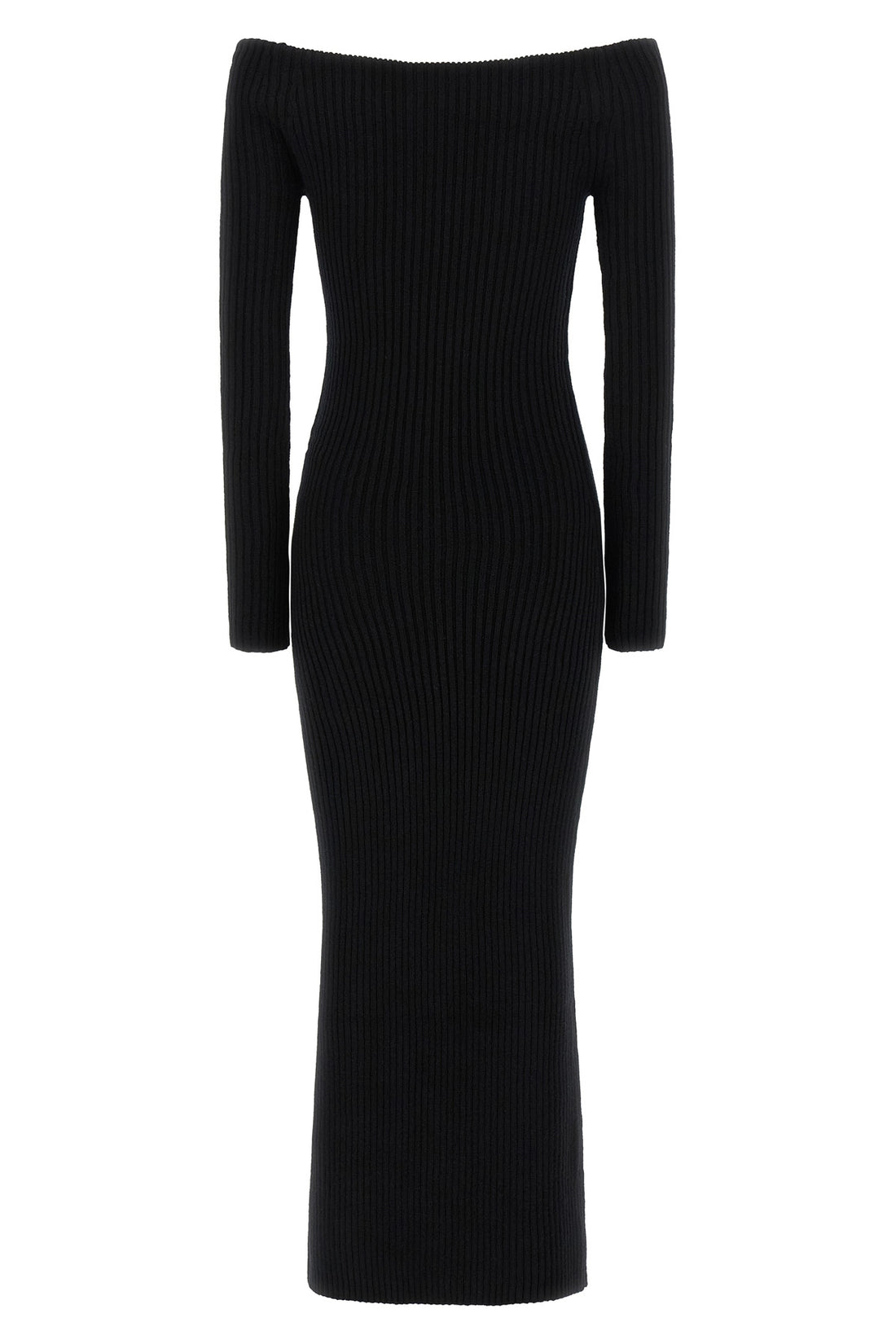 MAX MARA L arnes1234 long dress in ribbed stretch wool and cashmere yarn