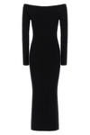 arnes1234 long dress in ribbed stretch wool and cashmere yarn