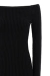 arnes1234 long dress in ribbed stretch wool and cashmere yarn