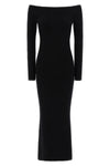 arnes1234 long dress in ribbed stretch wool and cashmere yarn