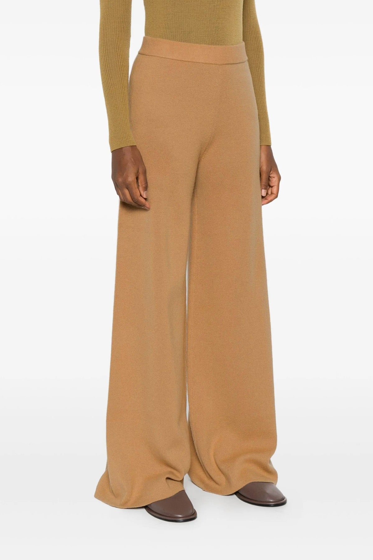 judy trousers in wool and cashmere yarn worked in fabric stitch