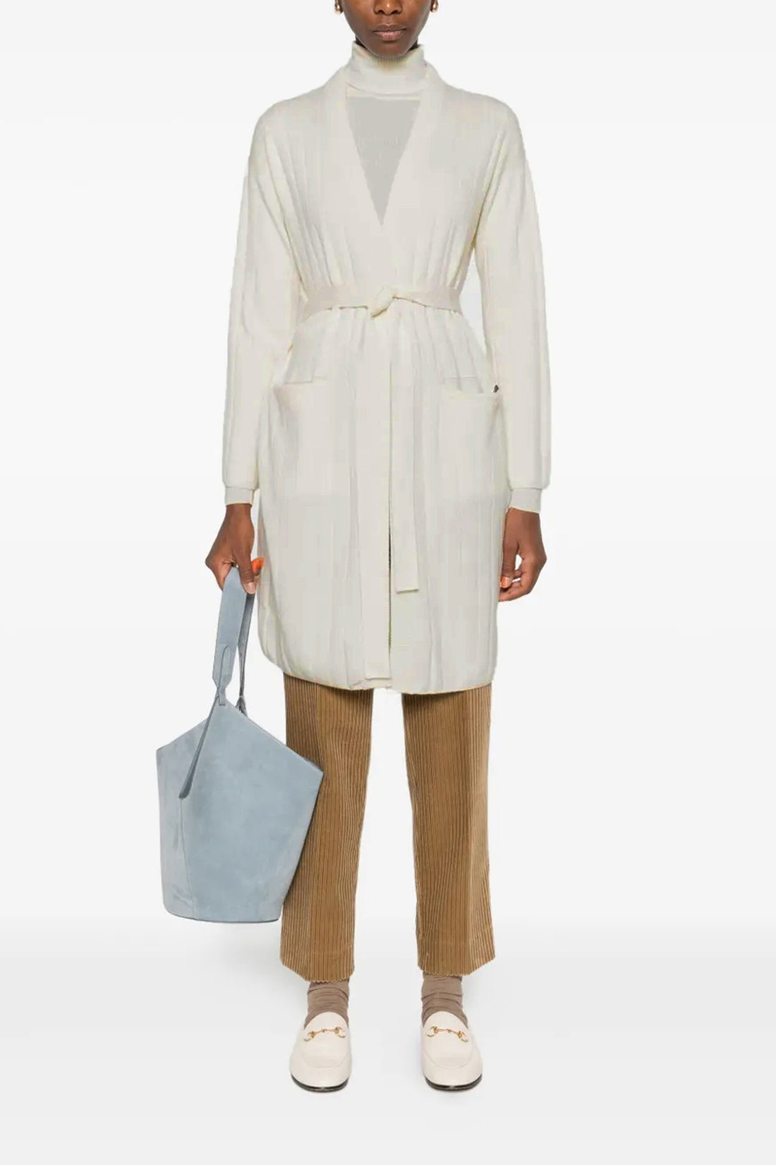 MAX MARA M giusto cardigan in pure cashmere yarn worked in a wide rib
