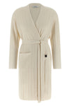 giusto cardigan in pure cashmere yarn worked in a wide rib
