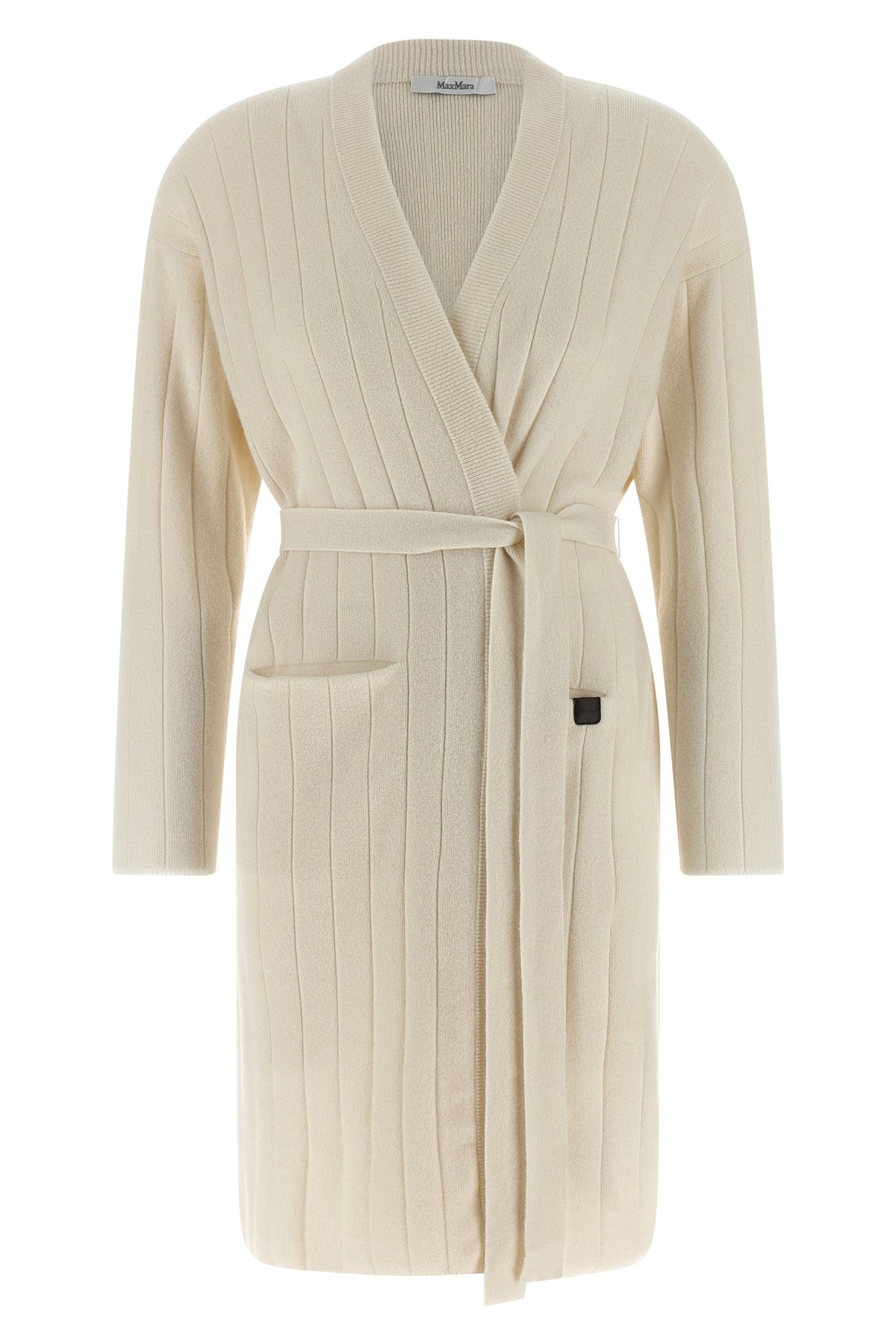 giusto cardigan in pure cashmere yarn worked in a wide rib