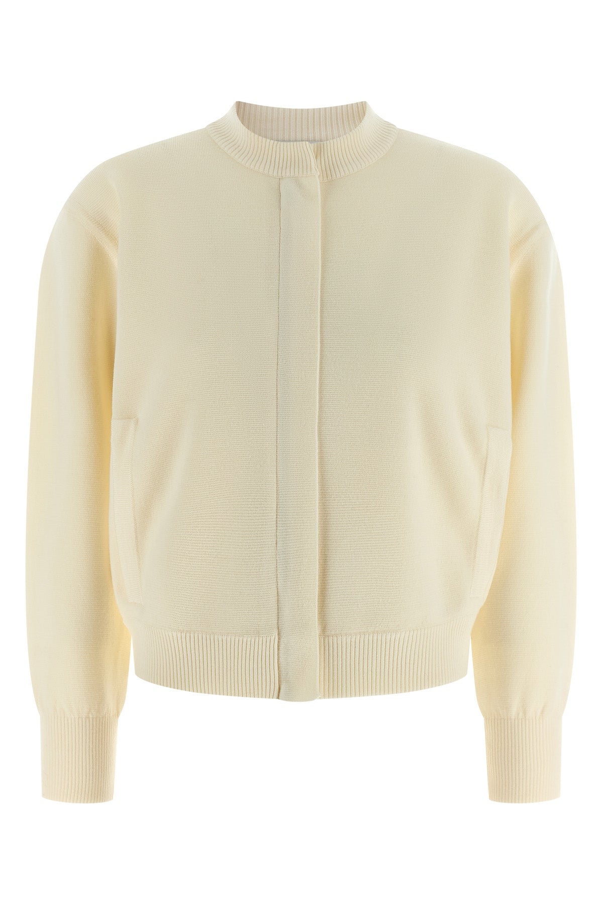 pelago cardigan in fabric-stitch wool yarn