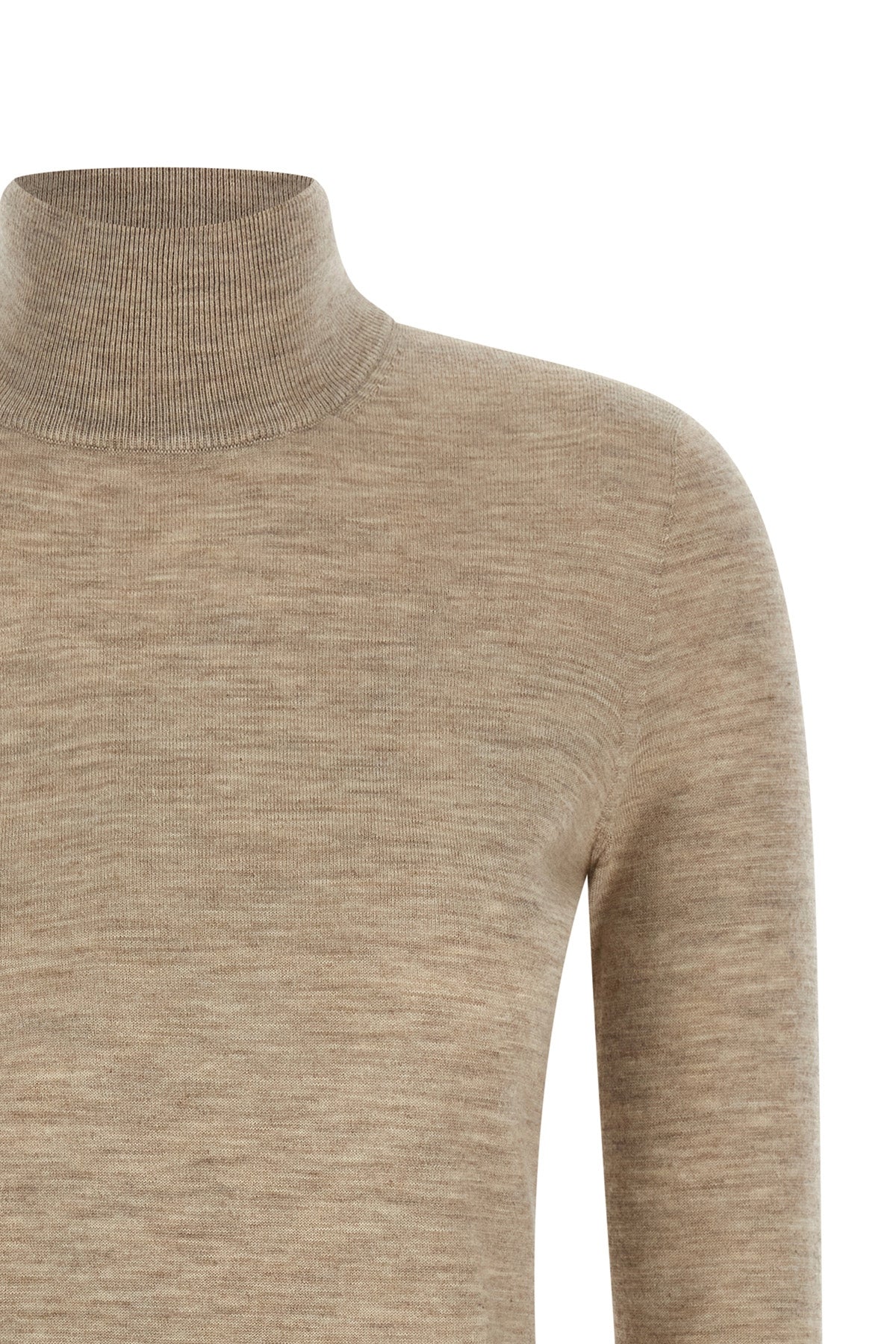meana turtleneck sweater in light shaved pure cashmere mélange yarn