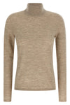 meana turtleneck sweater in light shaved pure cashmere mélange yarn