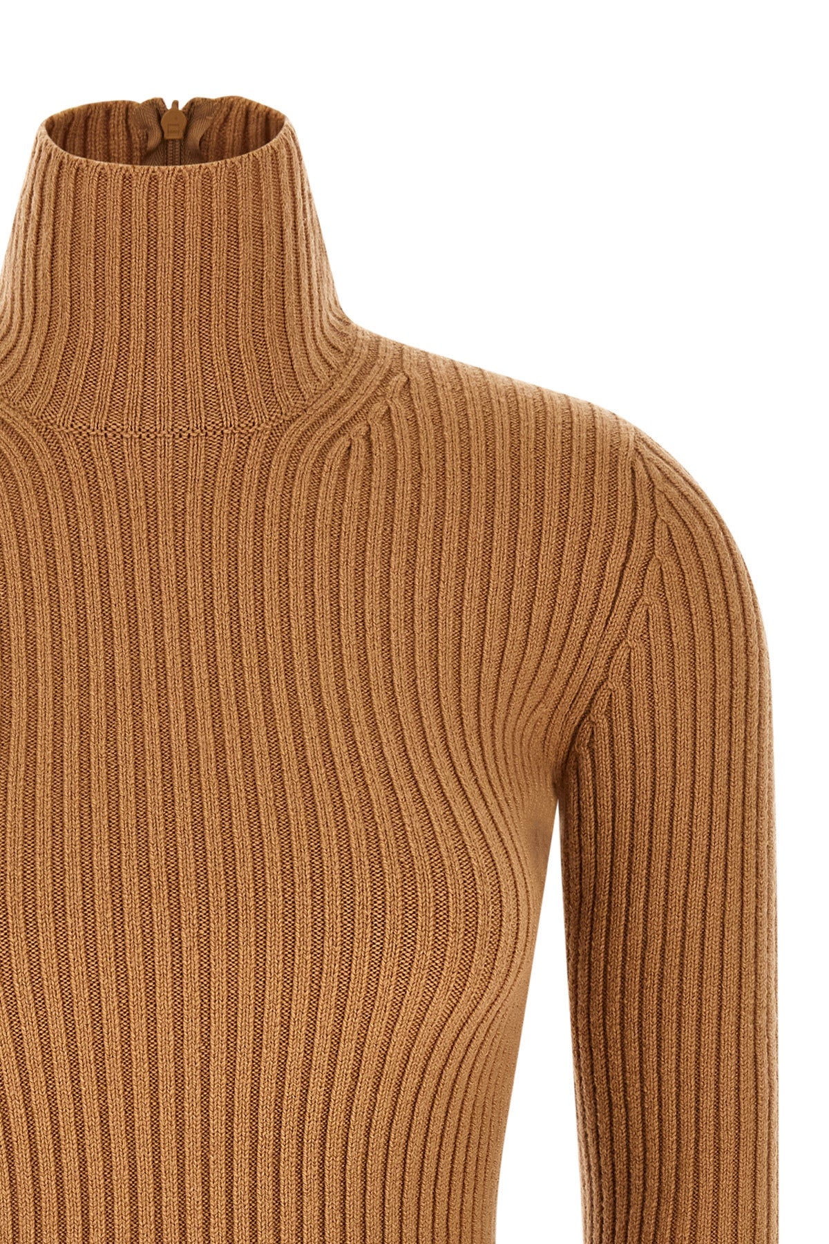 aral1234 turtleneck sweater in ribbed stretch wool and cashmere yarn
