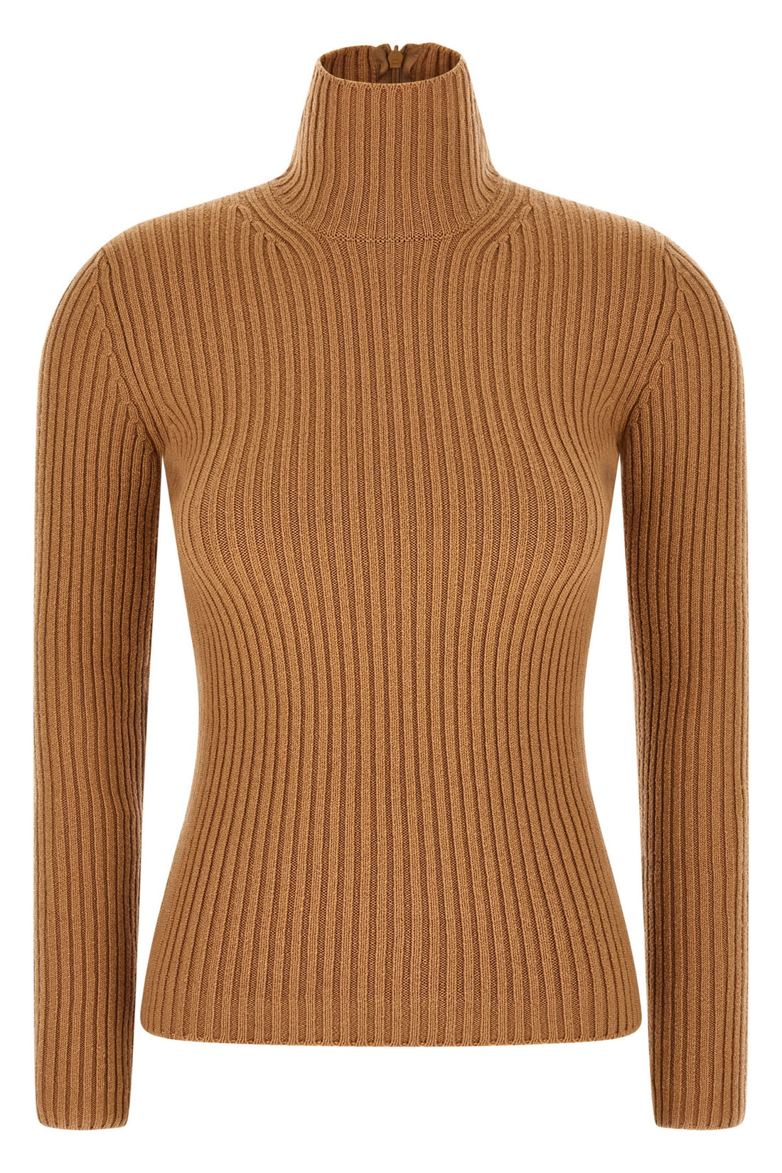 MAX MARA L aral1234 turtleneck sweater in ribbed stretch wool and cashmere yarn