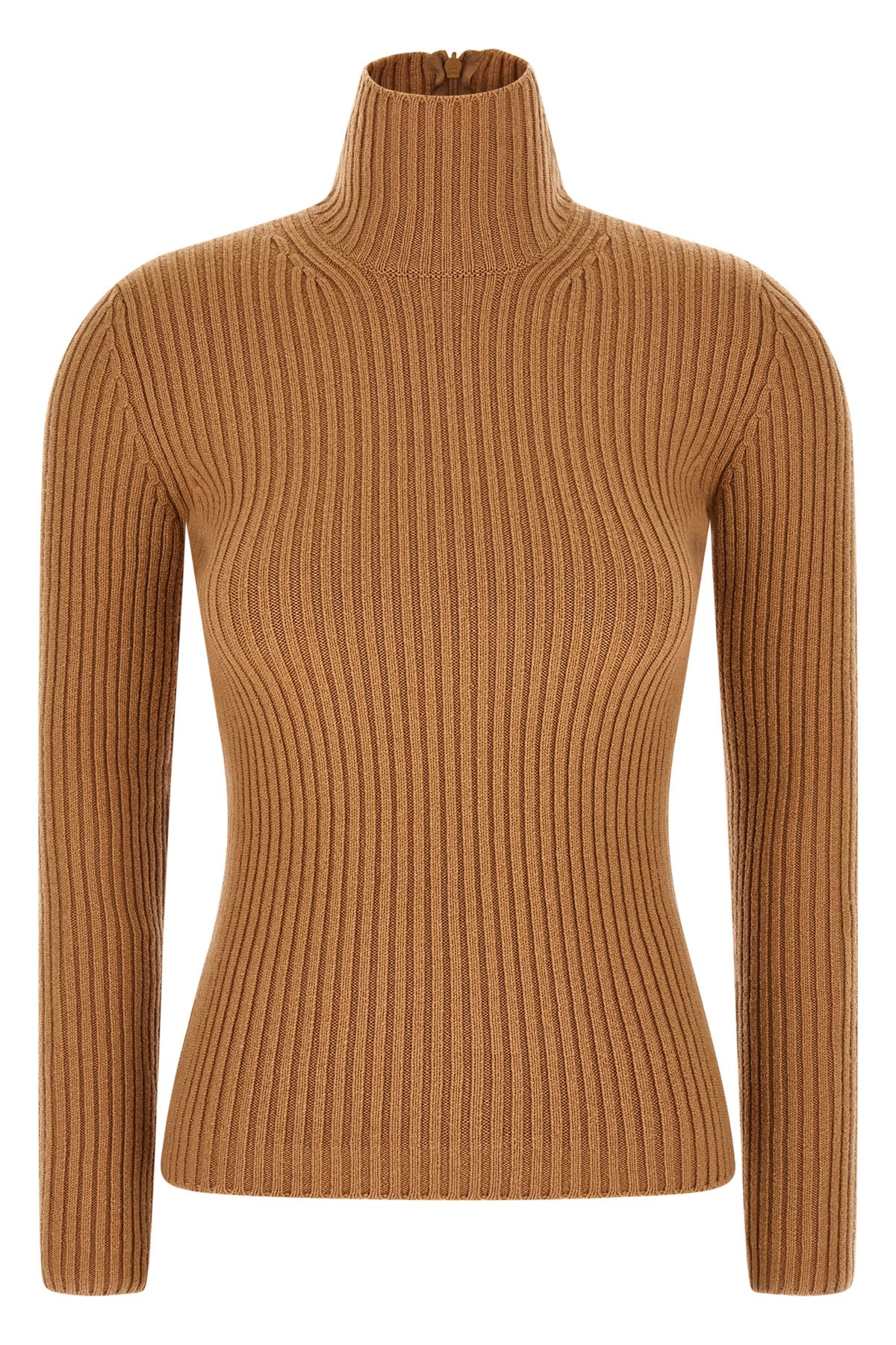 aral1234 turtleneck sweater in ribbed stretch wool and cashmere yarn
