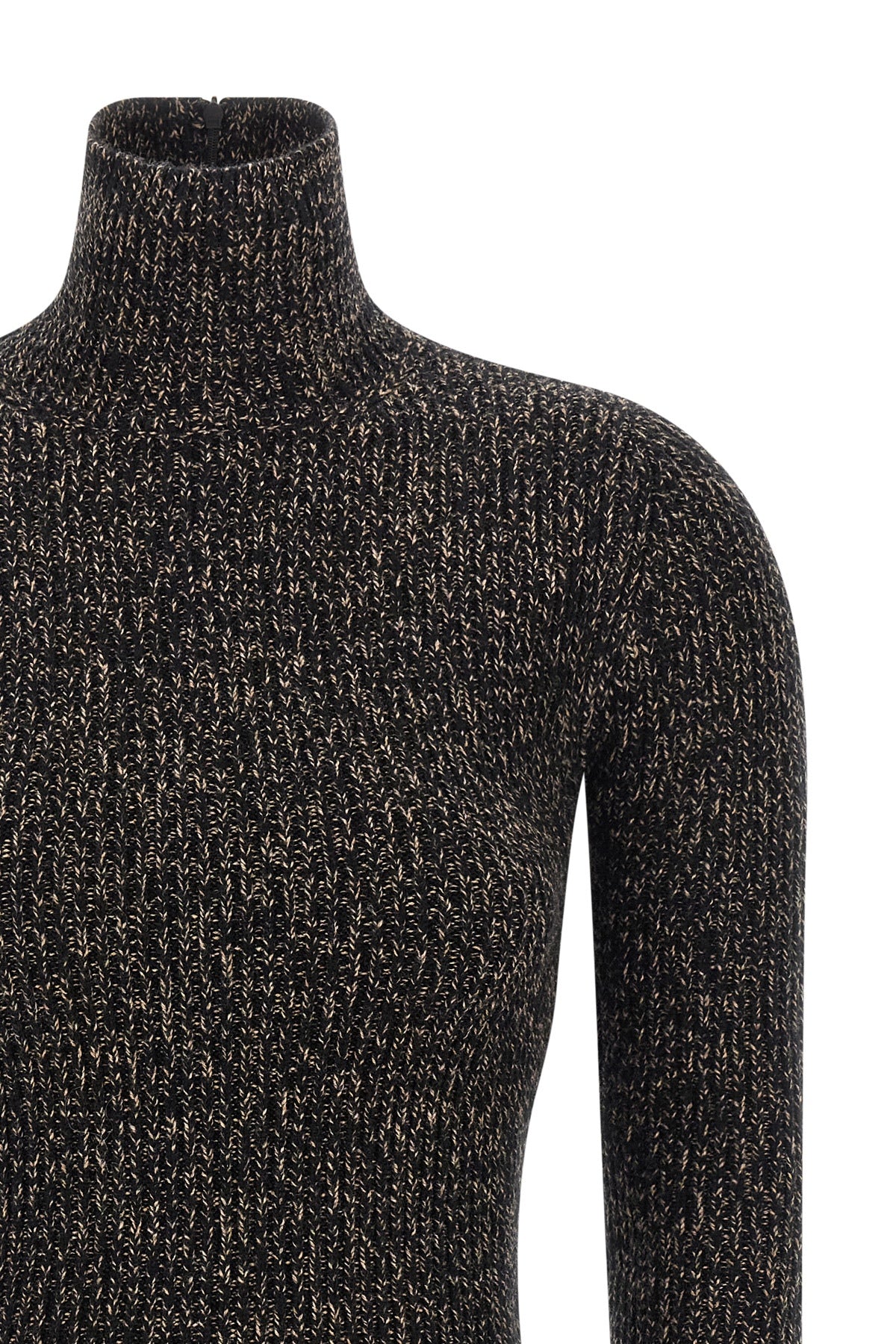 azulene1234 turtleneck sweater in ribbed wool and cashmere stretch mouliné yar